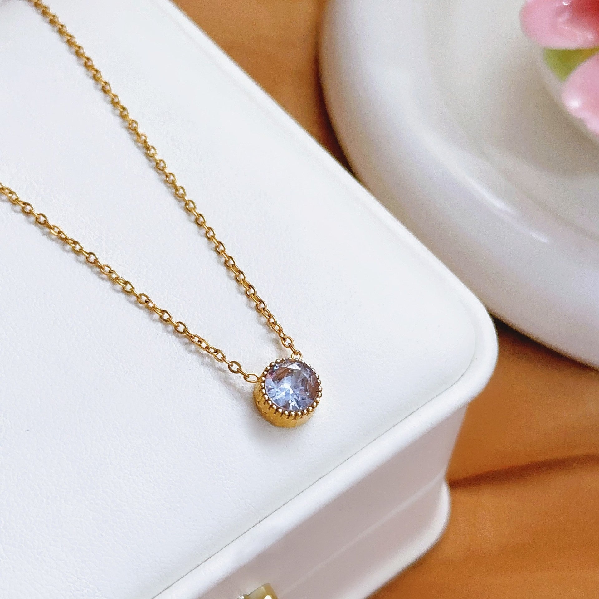 Simple Style Gold Printing Necklace For Women With 304 Stainless Steel Cable Chain