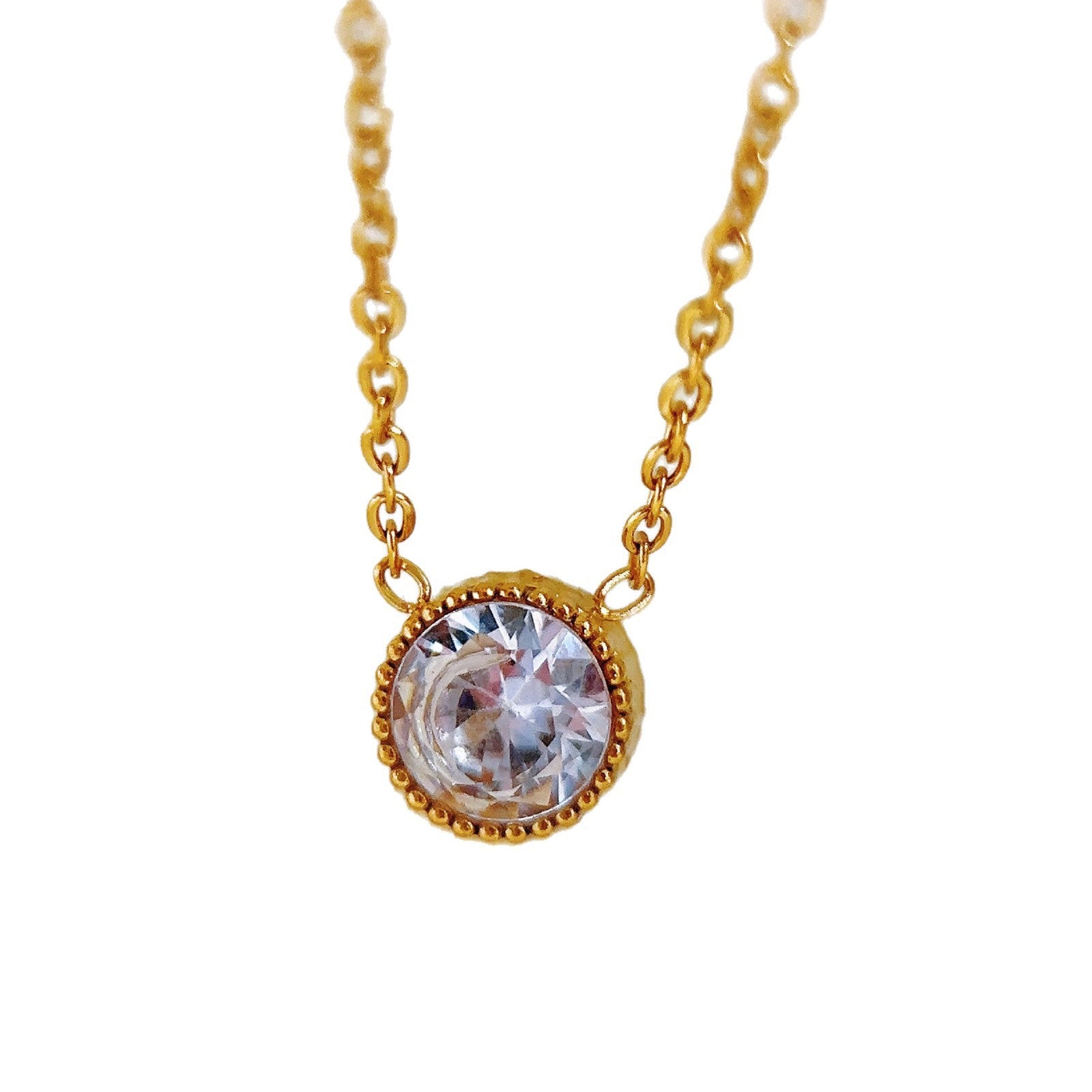 Simple Style Gold Printing Necklace For Women With 304 Stainless Steel Cable Chain