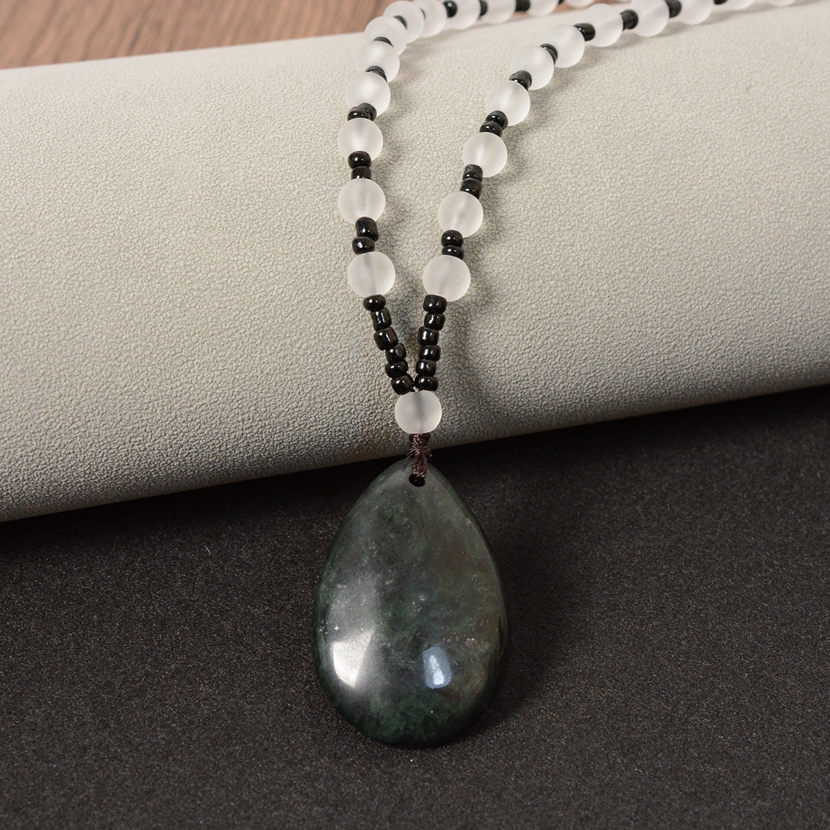 New Year Jade Water Droplets Ornament, Elegant Jade Craft Decoration For Festive Home