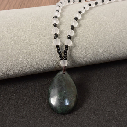 New Year Jade Water Droplets Ornament, Elegant Jade Craft Decoration For Festive Home