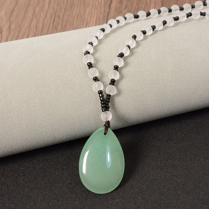 New Year Jade Water Droplets Ornament, Elegant Jade Craft Decoration For Festive Home