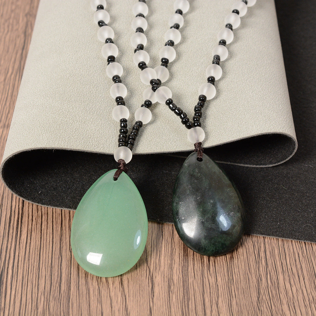 New Year Jade Water Droplets Ornament, Elegant Jade Craft Decoration For Festive Home