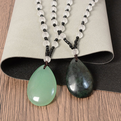New Year Jade Water Droplets Ornament, Elegant Jade Craft Decoration For Festive Home