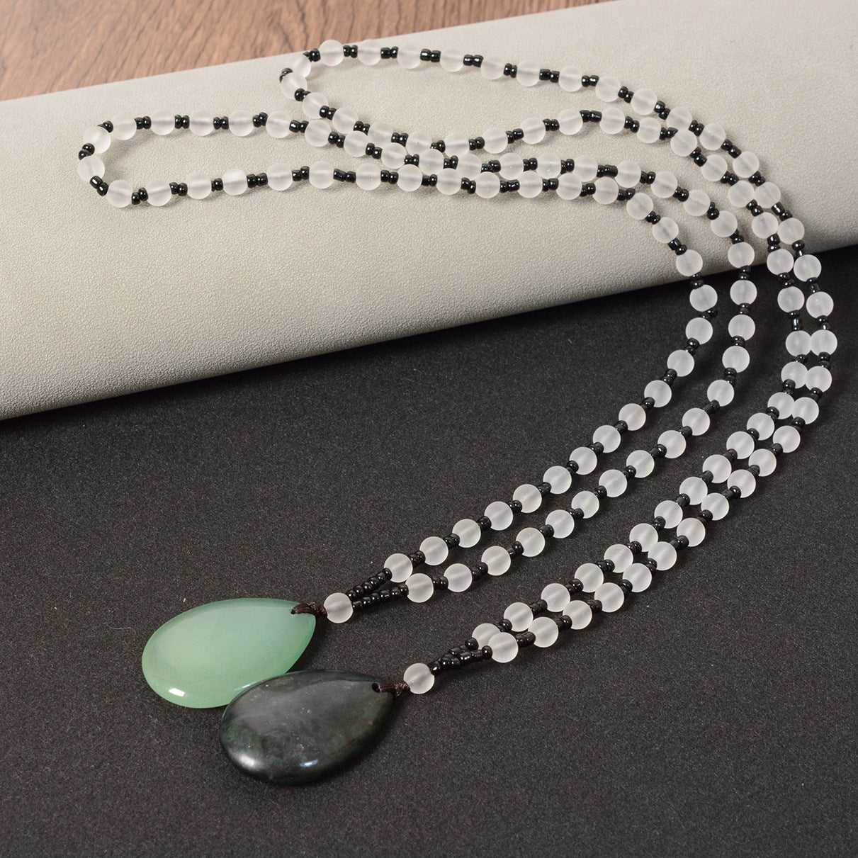 New Year Jade Water Droplets Ornament, Elegant Jade Craft Decoration For Festive Home