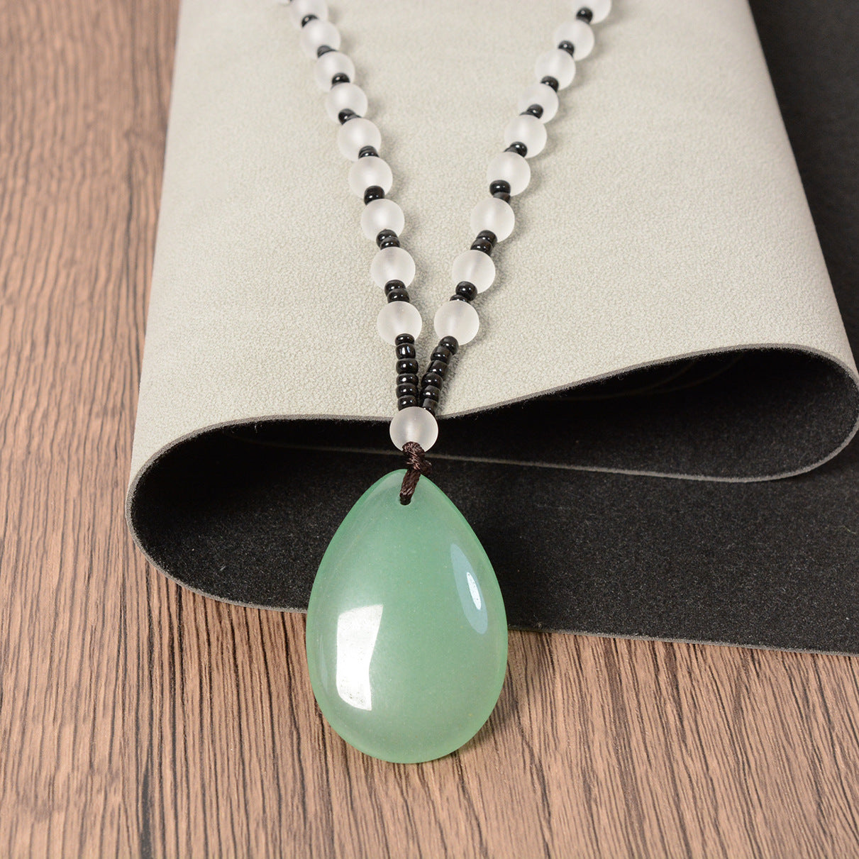 New Year Jade Water Droplets Ornament, Elegant Jade Craft Decoration For Festive Home