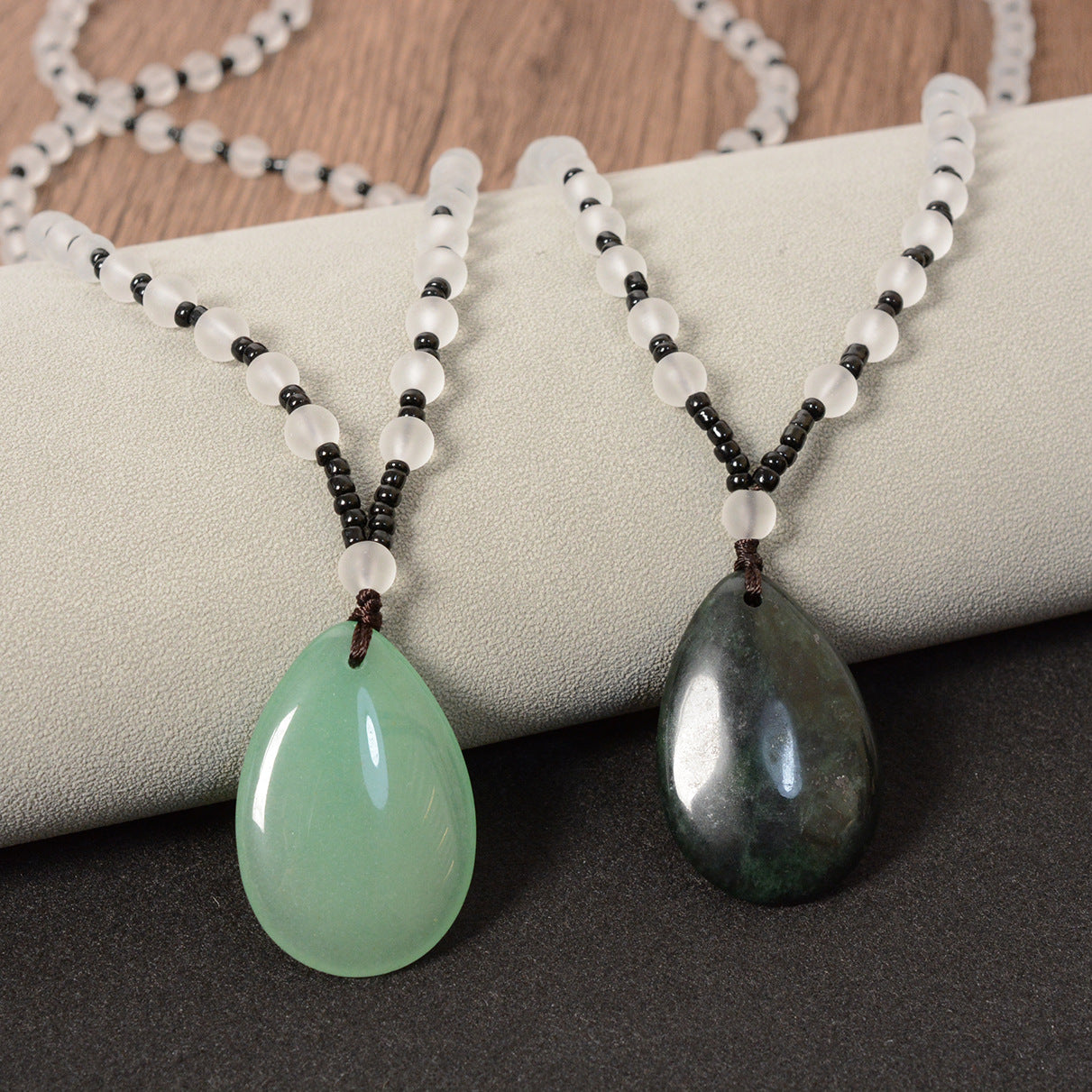 New Year Jade Water Droplets Ornament, Elegant Jade Craft Decoration For Festive Home