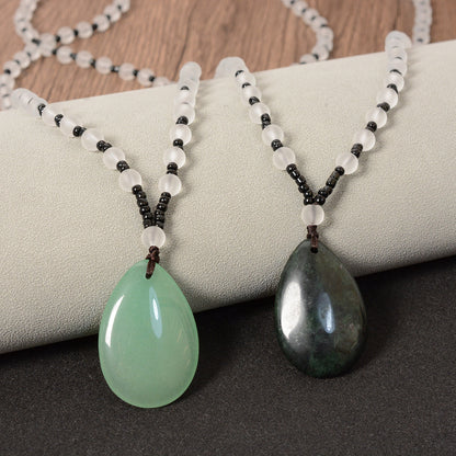 New Year Jade Water Droplets Ornament, Elegant Jade Craft Decoration For Festive Home