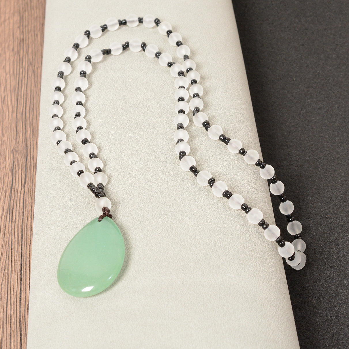 New Year Jade Water Droplets Ornament, Elegant Jade Craft Decoration For Festive Home