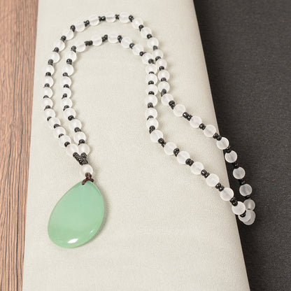 New Year Jade Water Droplets Ornament, Elegant Jade Craft Decoration For Festive Home