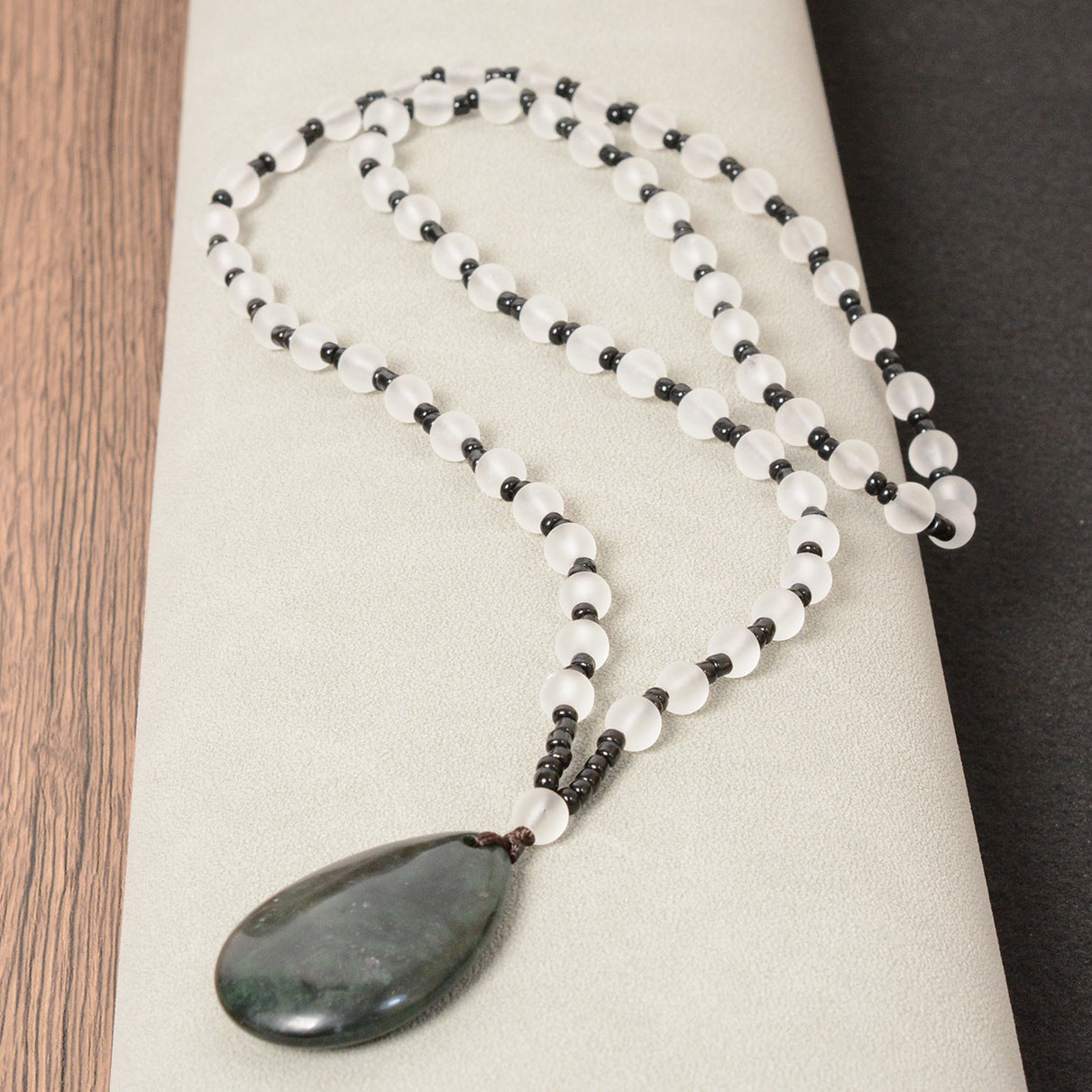 New Year Jade Water Droplets Ornament, Elegant Jade Craft Decoration For Festive Home