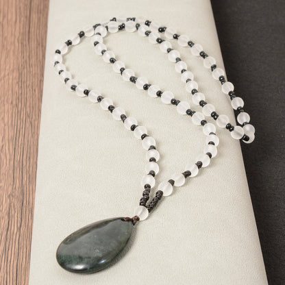 New Year Jade Water Droplets Ornament, Elegant Jade Craft Decoration For Festive Home