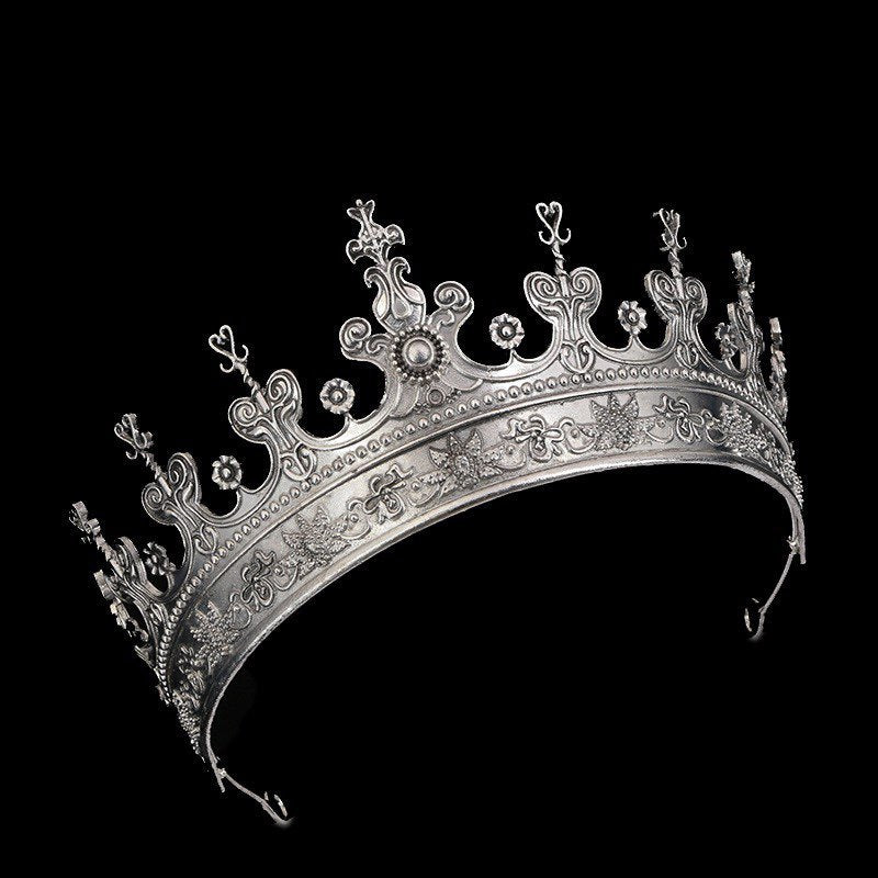 Baroque Style Crown Hair Accessory In Gold Alloy, Unisex, Perfect For Wedding Season