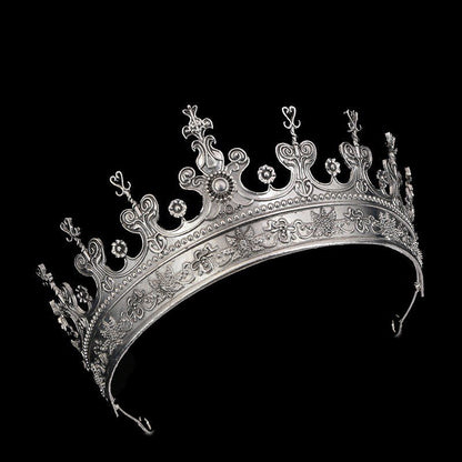 Baroque Style Crown Hair Accessory In Gold Alloy, Unisex, Perfect For Wedding Season