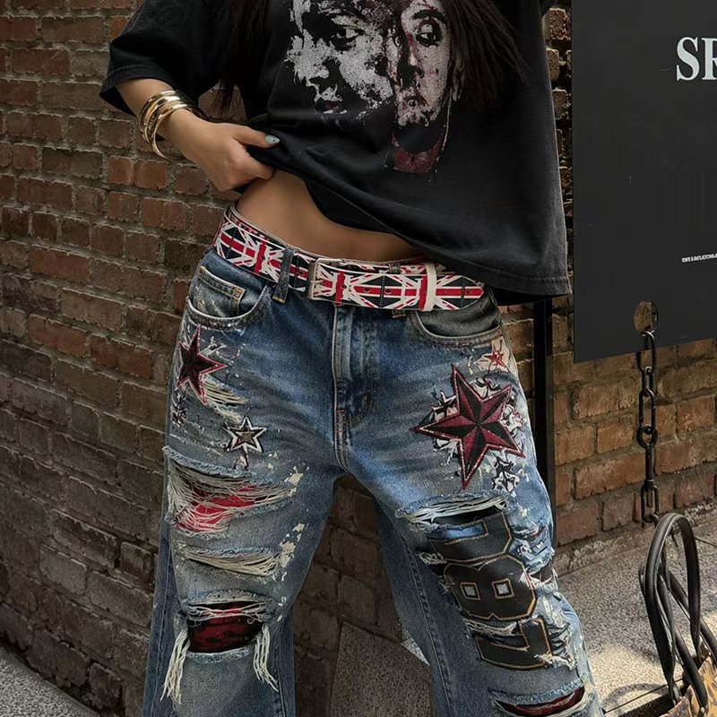 Unisex Cowboy Style PU Leather Belt With Alloy Pin Buckle Featuring Printed Surface Finish