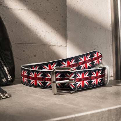 Unisex Cowboy Style PU Leather Belt With Alloy Pin Buckle Featuring Printed Surface Finish
