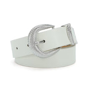 White - Braided Pattern Buckle