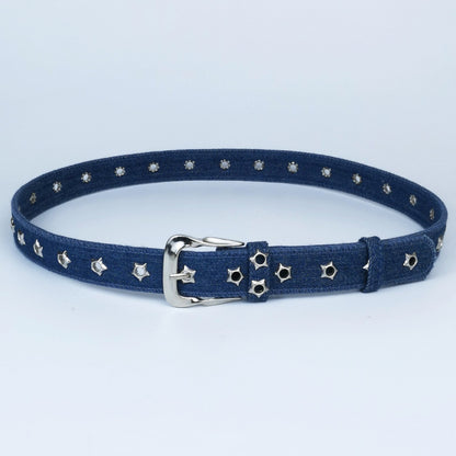 Women’s Denim Belt With Alloy Pin Buckle Featuring Sequins Detail