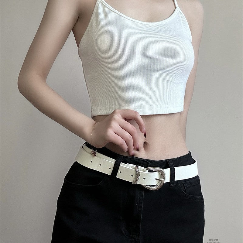 Women’s PU Leather Twist Belt With Alloy Pin Buckle, Stylish And Durable Accessory