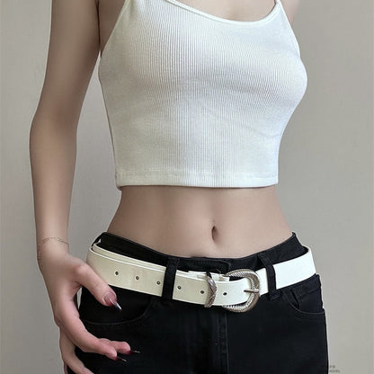 Women’s PU Leather Twist Belt With Alloy Pin Buckle, Stylish And Durable Accessory