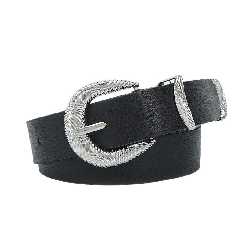 Women’s PU Leather Twist Belt With Alloy Pin Buckle, Stylish And Durable Accessory