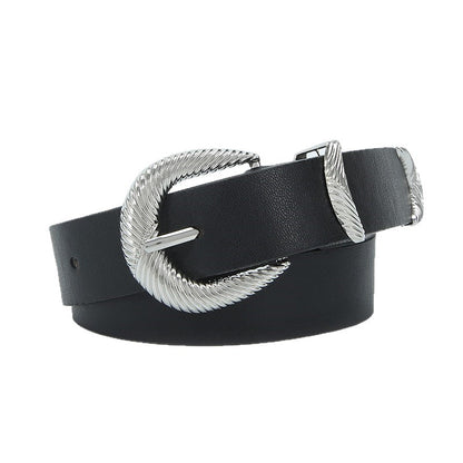 Women’s PU Leather Twist Belt With Alloy Pin Buckle, Stylish And Durable Accessory