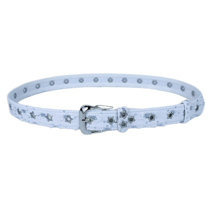 Women’s Denim Belt With Alloy Pin Buckle Featuring Sequins Detail