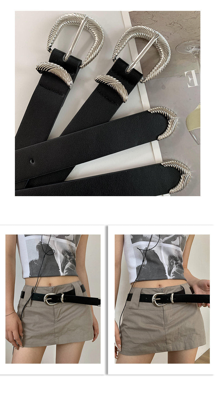 Women’s PU Leather Twist Belt With Alloy Pin Buckle, Stylish And Durable Accessory