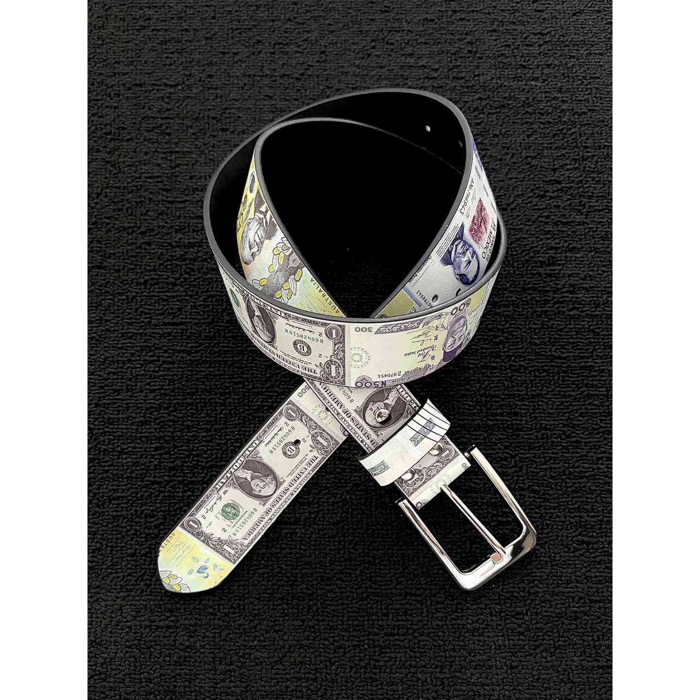 Men's Punk PU Leather Belt With Zinc Alloy Pin Buckle Featuring Printing Surface Finish