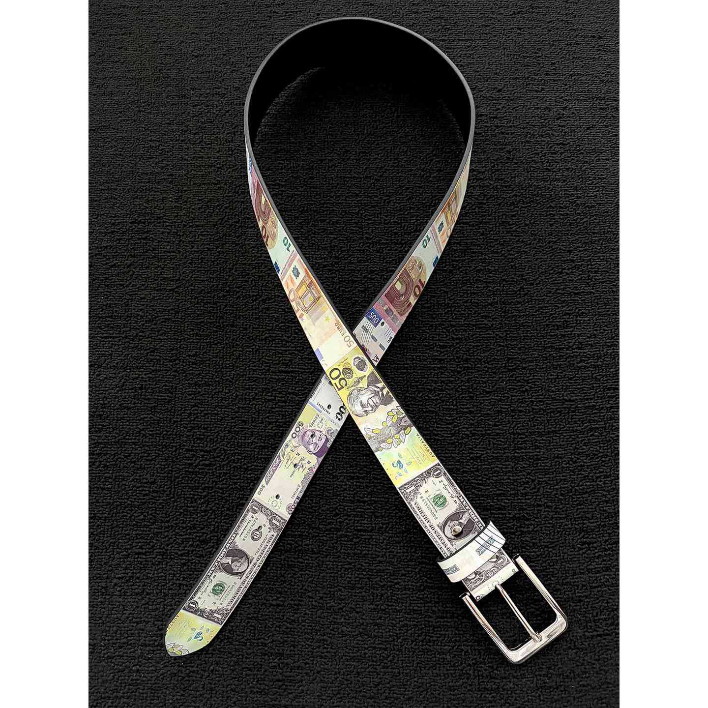 Men's Punk PU Leather Belt With Zinc Alloy Pin Buckle Featuring Printing Surface Finish