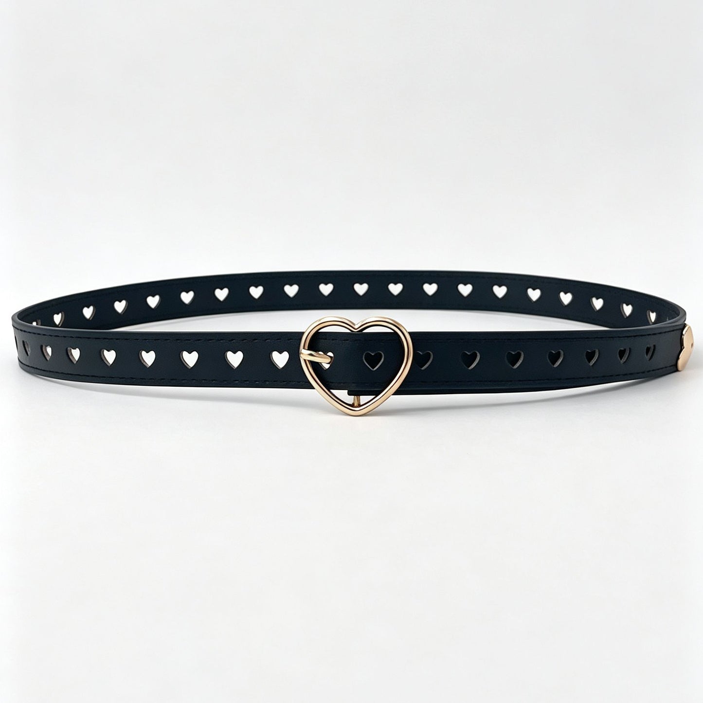 Women’s Heart Shape Belt In PU Leather With Alloy Pin Buckle, Stylish And Trendy Accessory