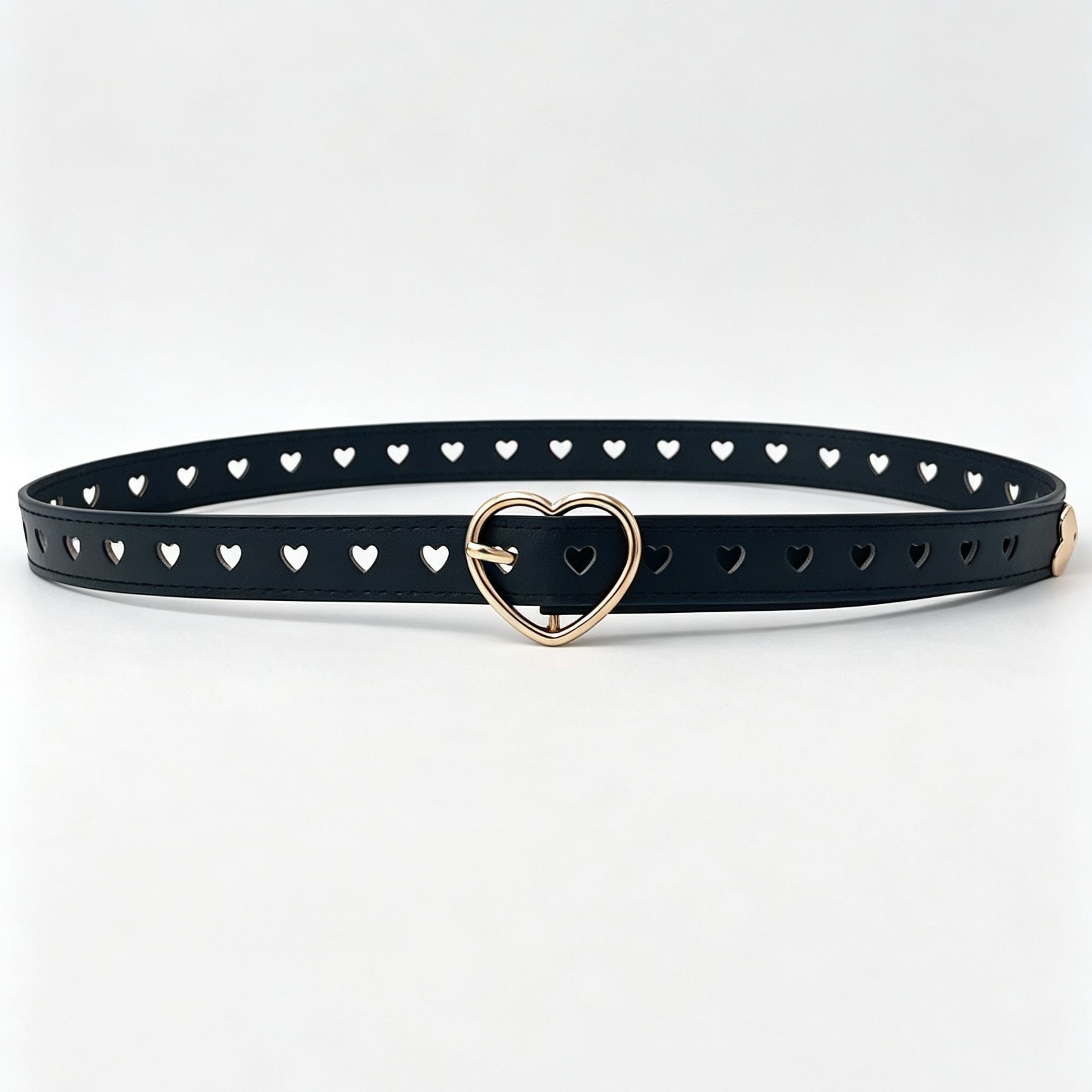 Women’s Heart Shape Belt In PU Leather With Alloy Pin Buckle, Stylish And Trendy Accessory