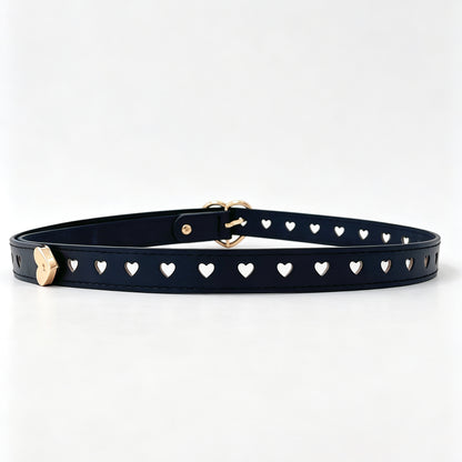 Women’s Heart Shape Belt In PU Leather With Alloy Pin Buckle, Stylish And Trendy Accessory