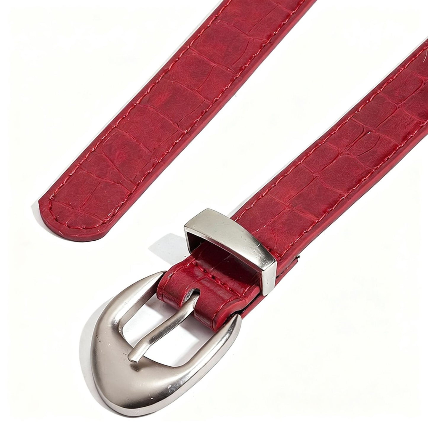 Retro Unisex Crocodile PU Leather Belt With Zinc Alloy Pin Buckle