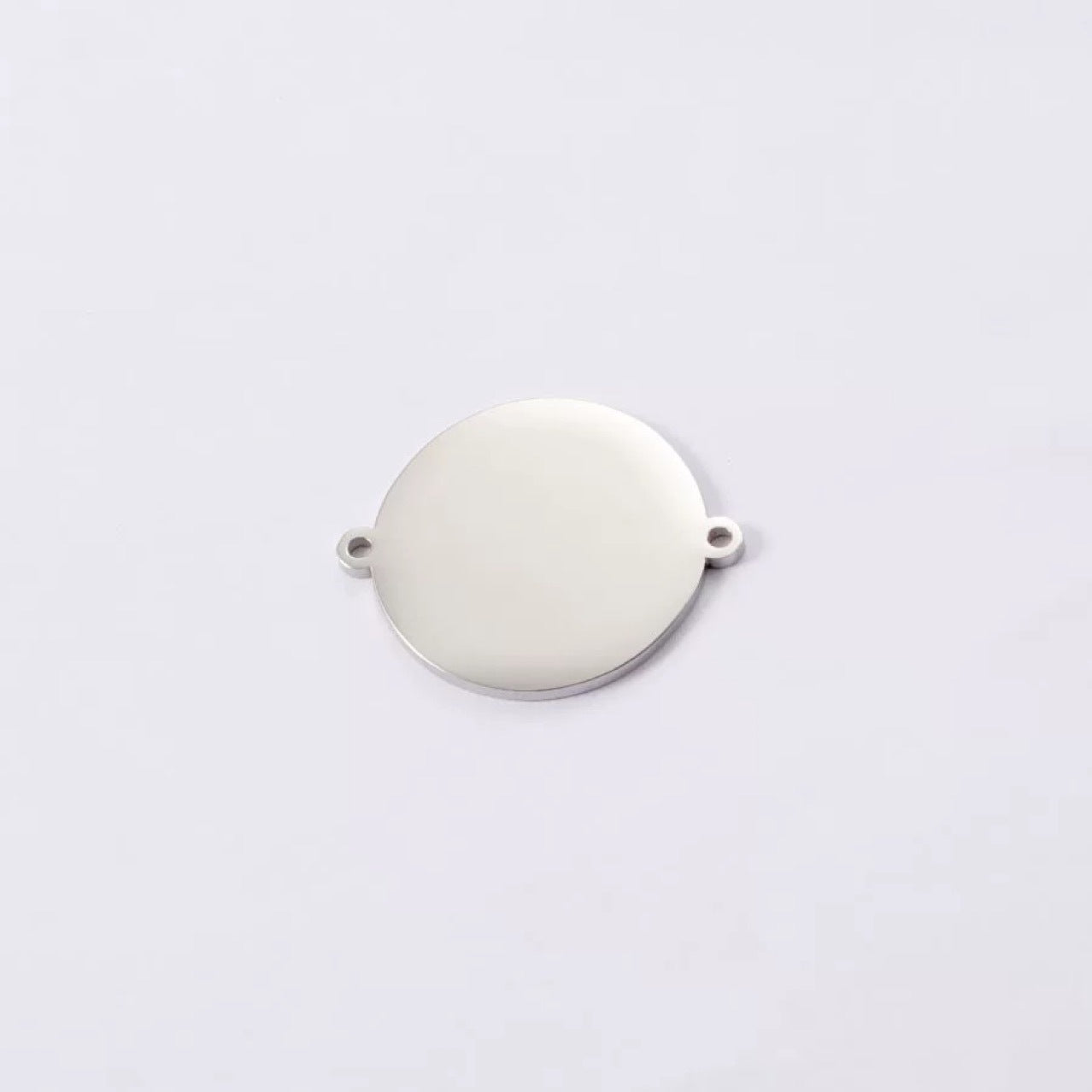 Metal Circle Pendant With Electroplated Finish In Steel Color, Stylish Jewelry Accessory For Commute