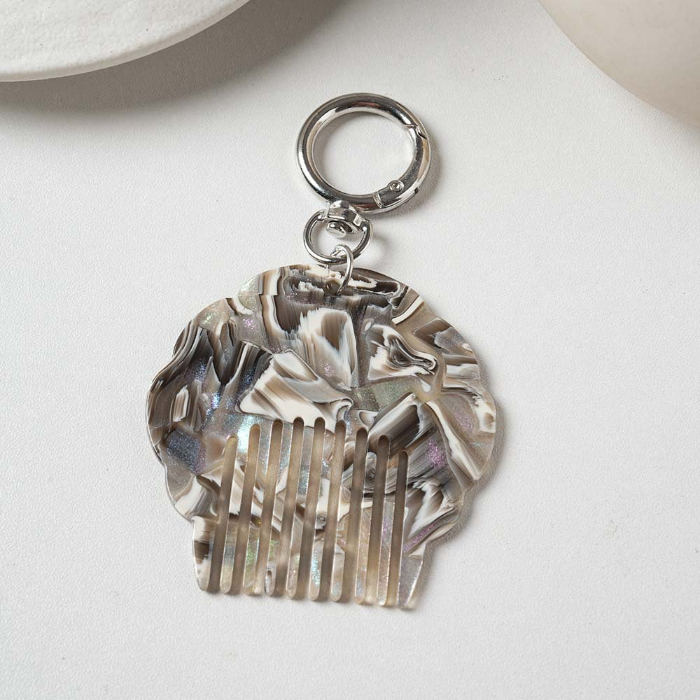 Handmade Blue Shell Key Chain In Acetic Acid Material With Sweet Style, Perfect For Hanging Accessories