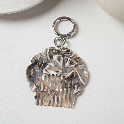 Handmade Blue Shell Key Chain In Acetic Acid Material With Sweet Style, Perfect For Hanging Accessories