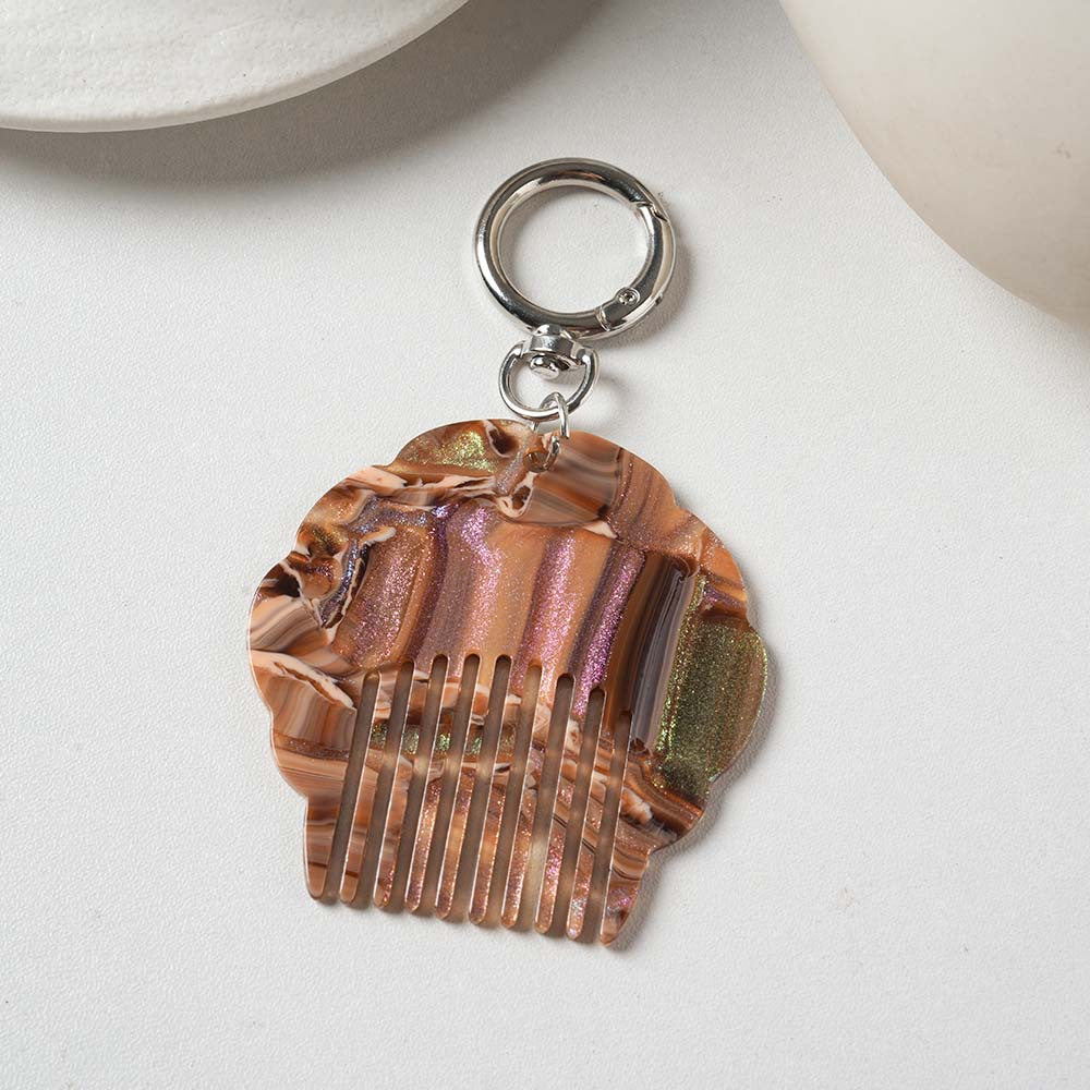 Handmade Blue Shell Key Chain In Acetic Acid Material With Sweet Style, Perfect For Hanging Accessories