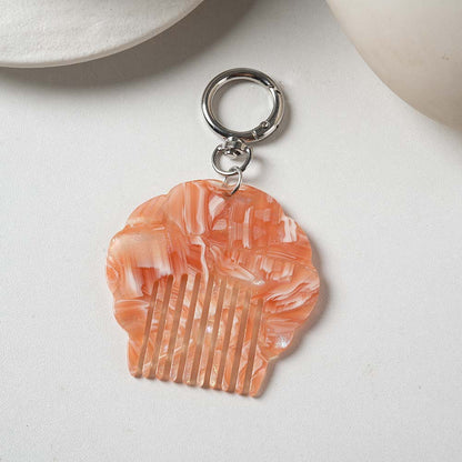 Handmade Blue Shell Key Chain In Acetic Acid Material With Sweet Style, Perfect For Hanging Accessories