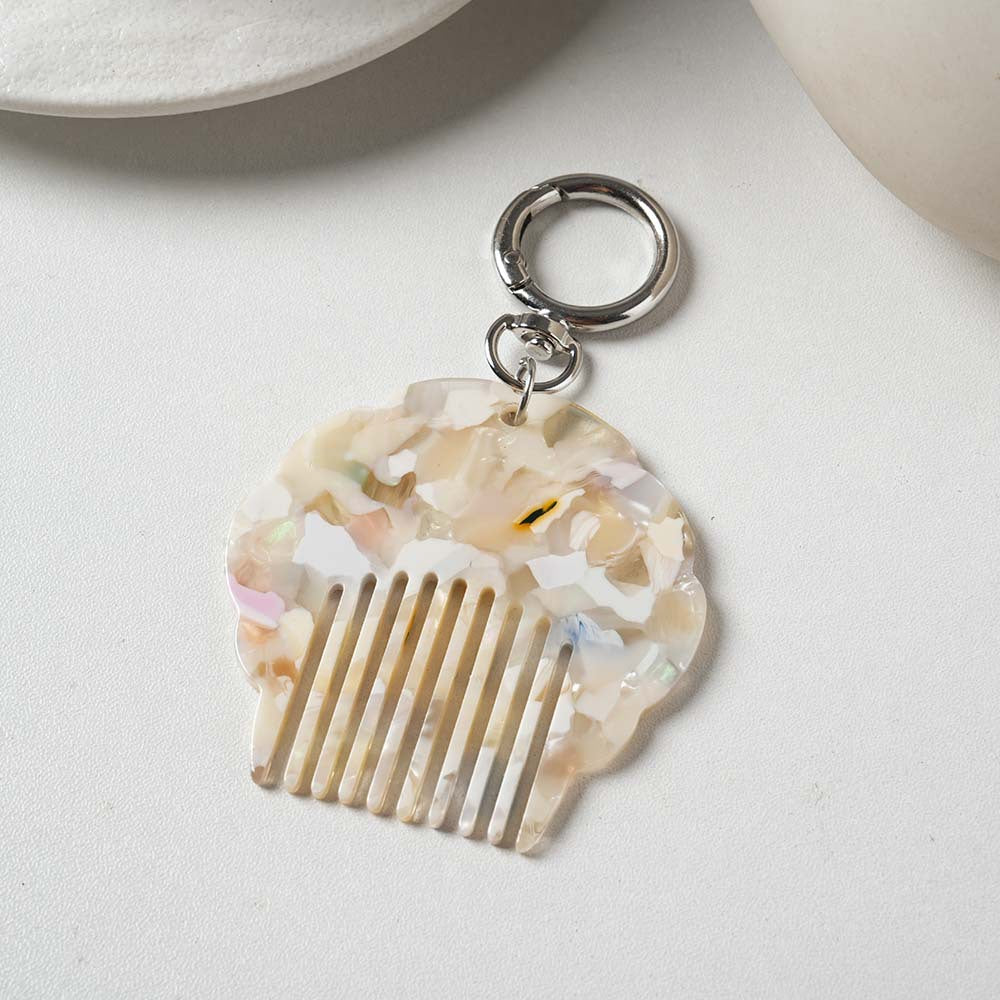 Handmade Blue Shell Key Chain In Acetic Acid Material With Sweet Style, Perfect For Hanging Accessories
