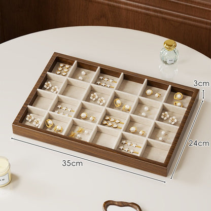 Solid Color Wooden Jewelry Box In Beige For Elegant Storage