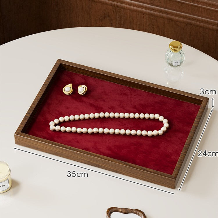 Solid Color Wooden Jewelry Box In Beige For Elegant Storage