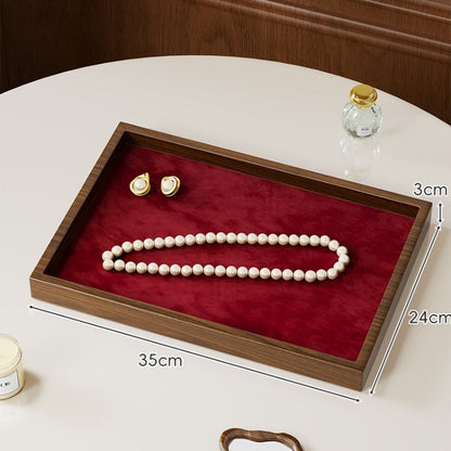 Solid Color Wooden Jewelry Box In Beige For Elegant Storage