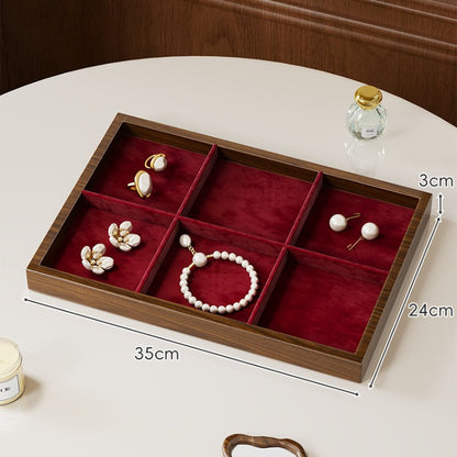 Solid Color Wooden Jewelry Box In Beige For Elegant Storage