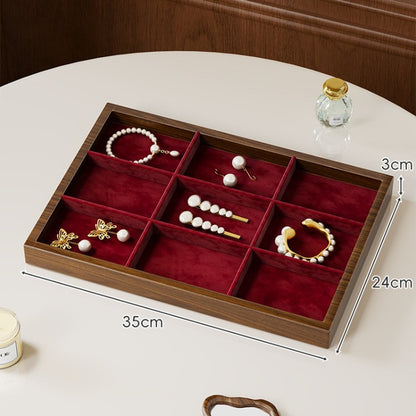 Solid Color Wooden Jewelry Box In Beige For Elegant Storage