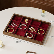 Walnut Wood with Burgundy Interior - 12 Compartments