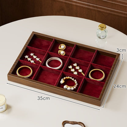 Solid Color Wooden Jewelry Box In Beige For Elegant Storage