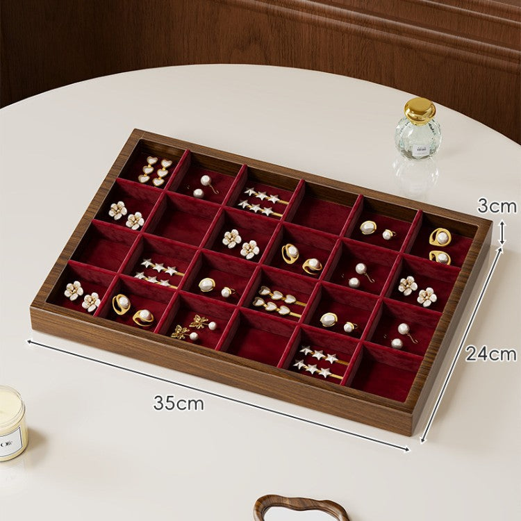 Solid Color Wooden Jewelry Box In Beige For Elegant Storage