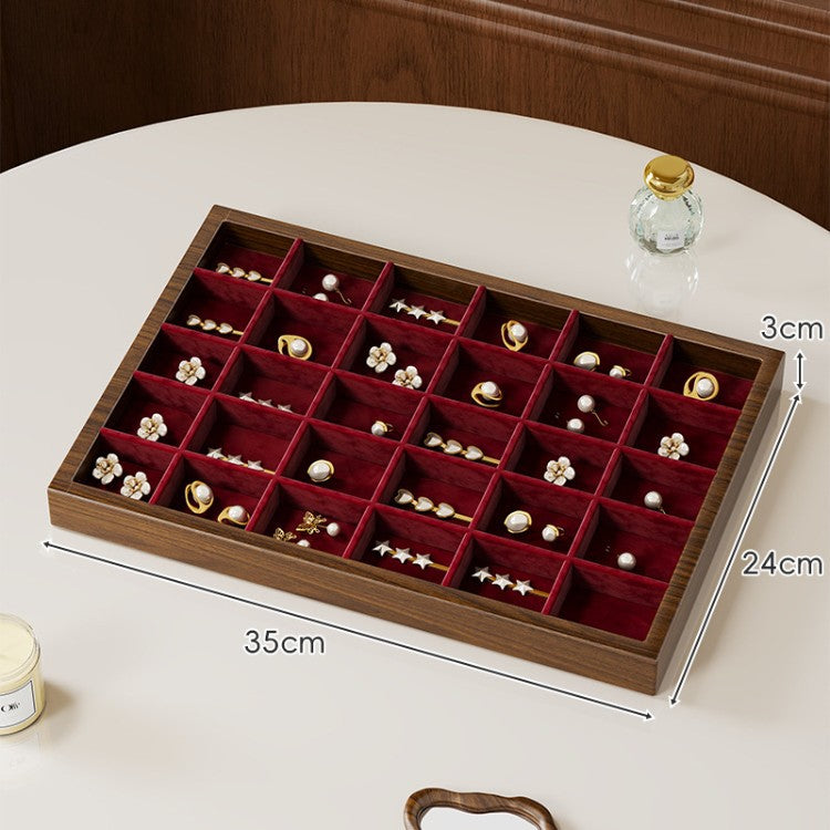 Solid Color Wooden Jewelry Box In Beige For Elegant Storage