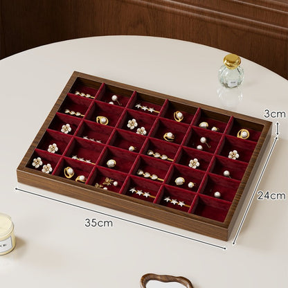 Solid Color Wooden Jewelry Box In Beige For Elegant Storage