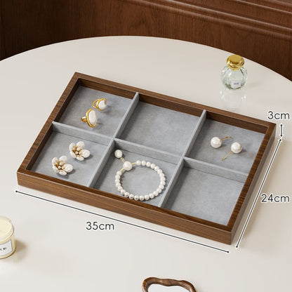Solid Color Wooden Jewelry Box In Beige For Elegant Storage